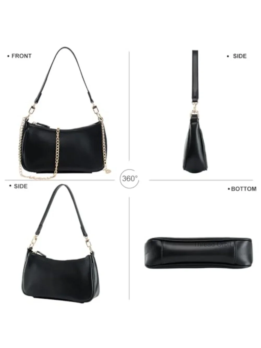 PU Leather Hobo Crossbody Bag with Detachable Straps